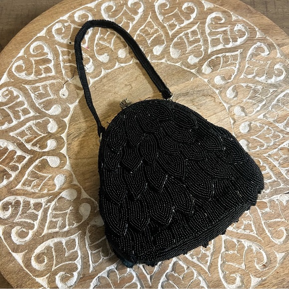 Vintage black beaded small bag - Picture 6 of 6